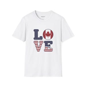 Canada USA Friendship Tshirt, Anti Trump Tshirt, Unisex Style, Free Shipping,  I Love Canada Shirt, Shirt for Trips to Canada