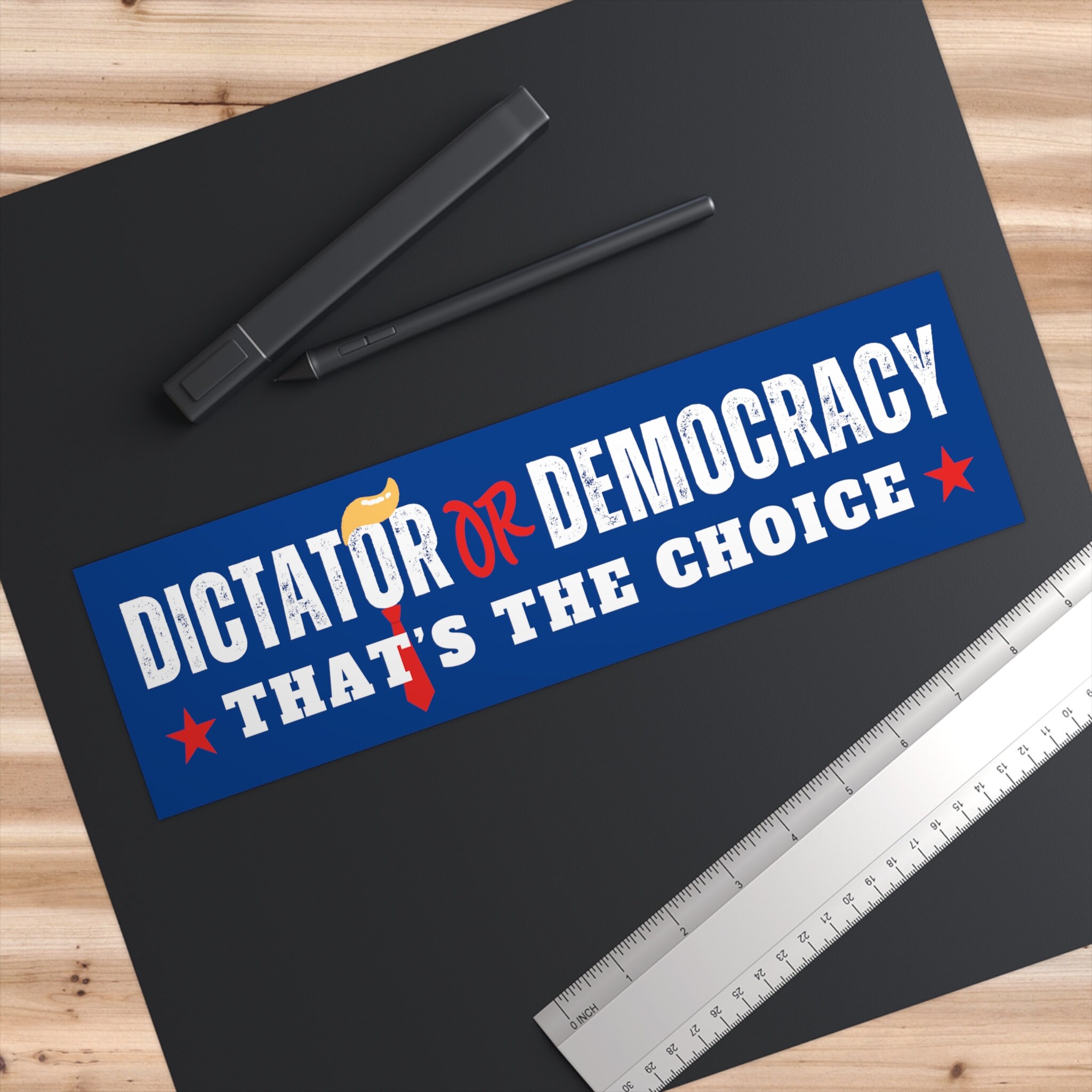 Dictator or Democracy Bumper Sticker, Election Bumper Sticker