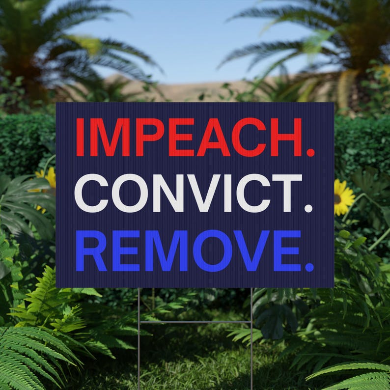 Impeach Convict Remove Yard Sign, Protest Sign, Custom Yard Sign, Anti Trump Sign, Political Yard Sign, Custom Lawn Sign, Multiple Sizes image 7