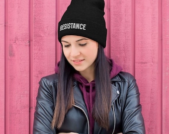 Gorro de resistencia, gorro de protesta, gorro con pompón bordado, unisex, varios colores, gorro de marcha para mujer, gorro anti Trump