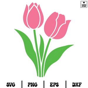 Tulip SVG | Spring Flower Cut File | Floral Clipart for Cricut and Silhouette | Digital Download
