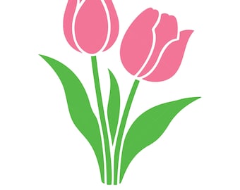 Tulpe SVG | Frühlingsblumen-Schnittdatei | Blumen Clipart für Cricut und Silhouette | Digitaler Download