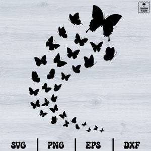Flying Butterflies Svg, Butterfly Silhouette Svg, Butterfly Files for Cricut, Butterfly Clipart