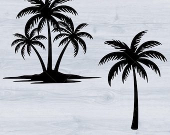 Palmboom Svg, boom silhouet Clipart, palmboom silhouet Svg
