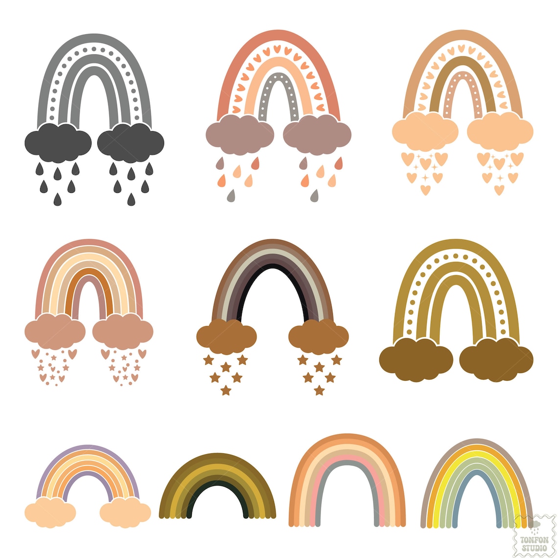 42 Boho Rainbow SVG Bundle Cute Rainbow SVG Boho Rainbow - Etsy