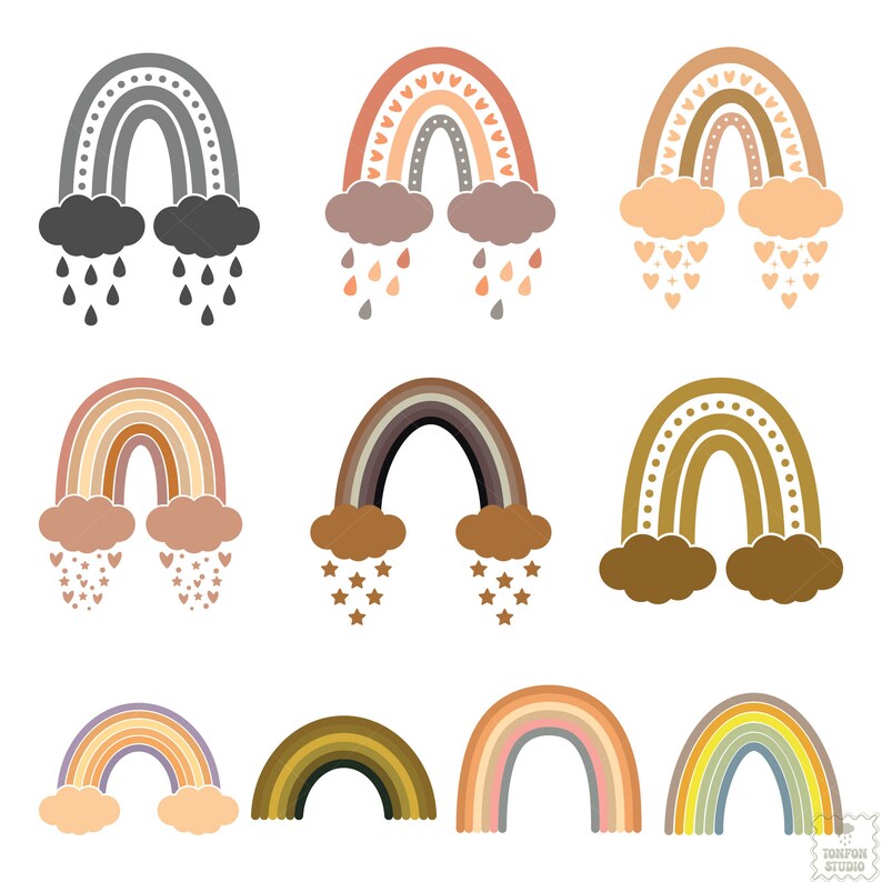 42 Boho Rainbow SVG Bundle Cute Rainbow SVG Boho Rainbow - Etsy