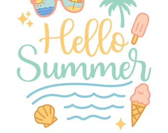 Bonjour l'été Svg, Svg été, soleil, Svg Summer Vibes, drôle de vacances à la plage, chemise d'été Svg