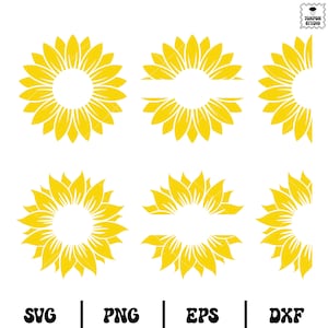 Zonnebloem monogram Svg, noodlijdende zonnebloem, zonnebloem bundel Svg