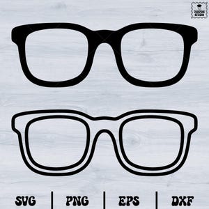 Glasses Svg, Hipster nerd-style black glasses silhouette