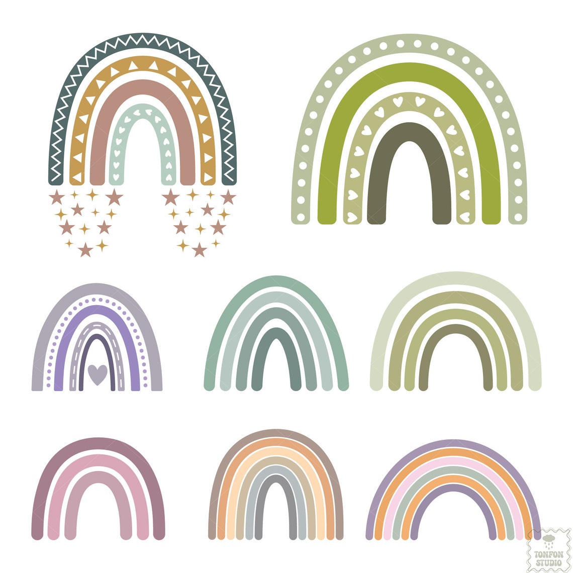 42 Boho Rainbow SVG Bundle Cute Rainbow SVG Boho Rainbow - Etsy