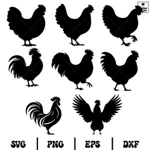 Chicken SVG Bundle, Chicken SVG, Rooster SVG, Chicken Clipart