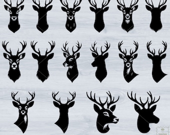 Deer Head Silhouette Svg, Deer Head Svg, Deer Cut File, Deer Clipart, Deer Vector
