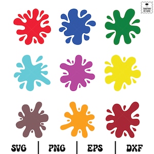 Paint Splatter Svg Bundle, Paint Splatter Svg, Paint Svg, Clipart, Art Class, Paint Splatter Clipart