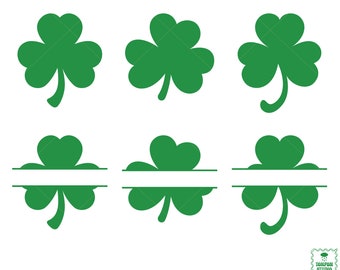 Shamrock Svg, Monogramme Shamrock Clover, Trèfle Svg, Lucky Clover Svg, Clover Name Frame Svg