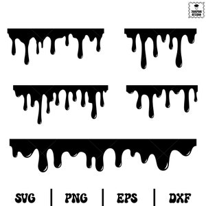 Dripping Borders Svg, Dripping Svg, Dripping borders Clipart, Chocolate Paint drip Silhouette