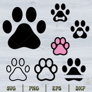 Dog Paw Print Svg, Paw Monogram, Paw Silhouette, Dog Paw Svg, Cat Paw Clipart, Symbol