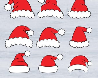 Santa Hat Svg, Christmas Hat Layered cut file, Christmas Svg, Santa Clause, Winter Hat, Instant Digital Download