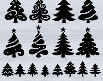 Christmas Tree SVG Bundle | Christmas Silhouette Trees | Instant Digital Download