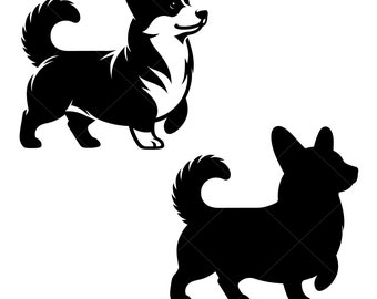 Corgi Silhouette Svg, Funny Cool corgi Svg, Baby Corgi