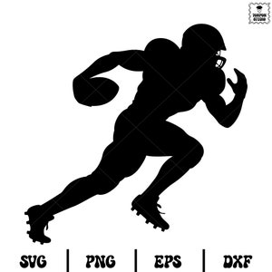 American Football Player Silhouette Svg, Commercial Use