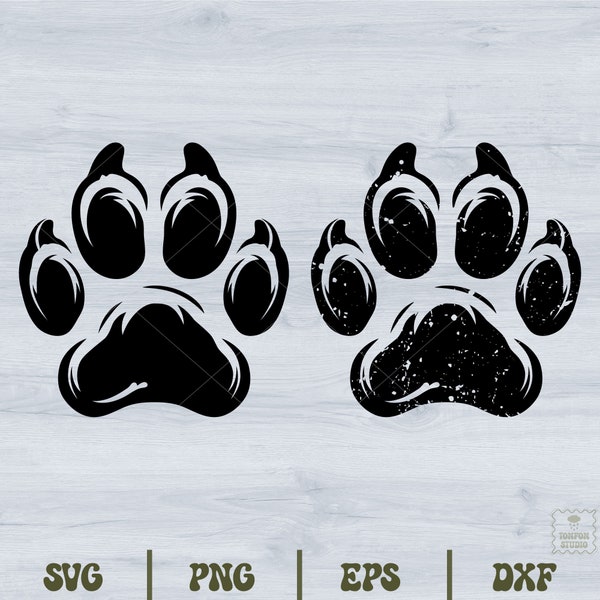 Dog Paw Print Svg, Animal Paw Svg, Dog Foot Print, Pet Paw Svg, Paw Silhouette ClipArt, Symbo