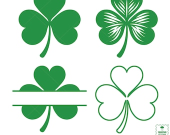 Shamrock Svg, trèfle Svg, trèfle porte-bonheur Svg, monogramme trèfle trèfle, trèfle nom cadre Svg