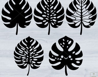 モンステラ SVG、モンステラの葉 SVG、モンステラのシルエット SVG、モンステラの植物 SVG、熱帯の葉 SVG