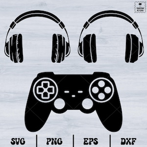 Headphones Svg, Headphones Silhouette Svg, Joystick Svg