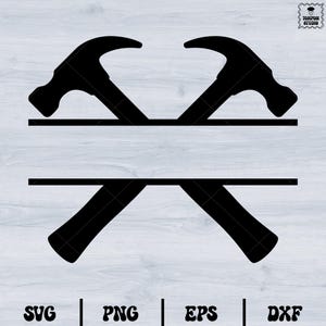 Hammer Svg, Hammer Split Name Frame Svg, Hammer Monogram Cut Files