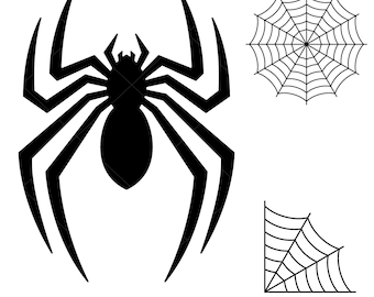 Spider Silhouette Svg, Spider Web, Spider Clipart, Halloween