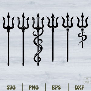 Trident Svg, trident clipart, trident silhouette, Clip Art silhouettes (eps, svg, png, dxf).