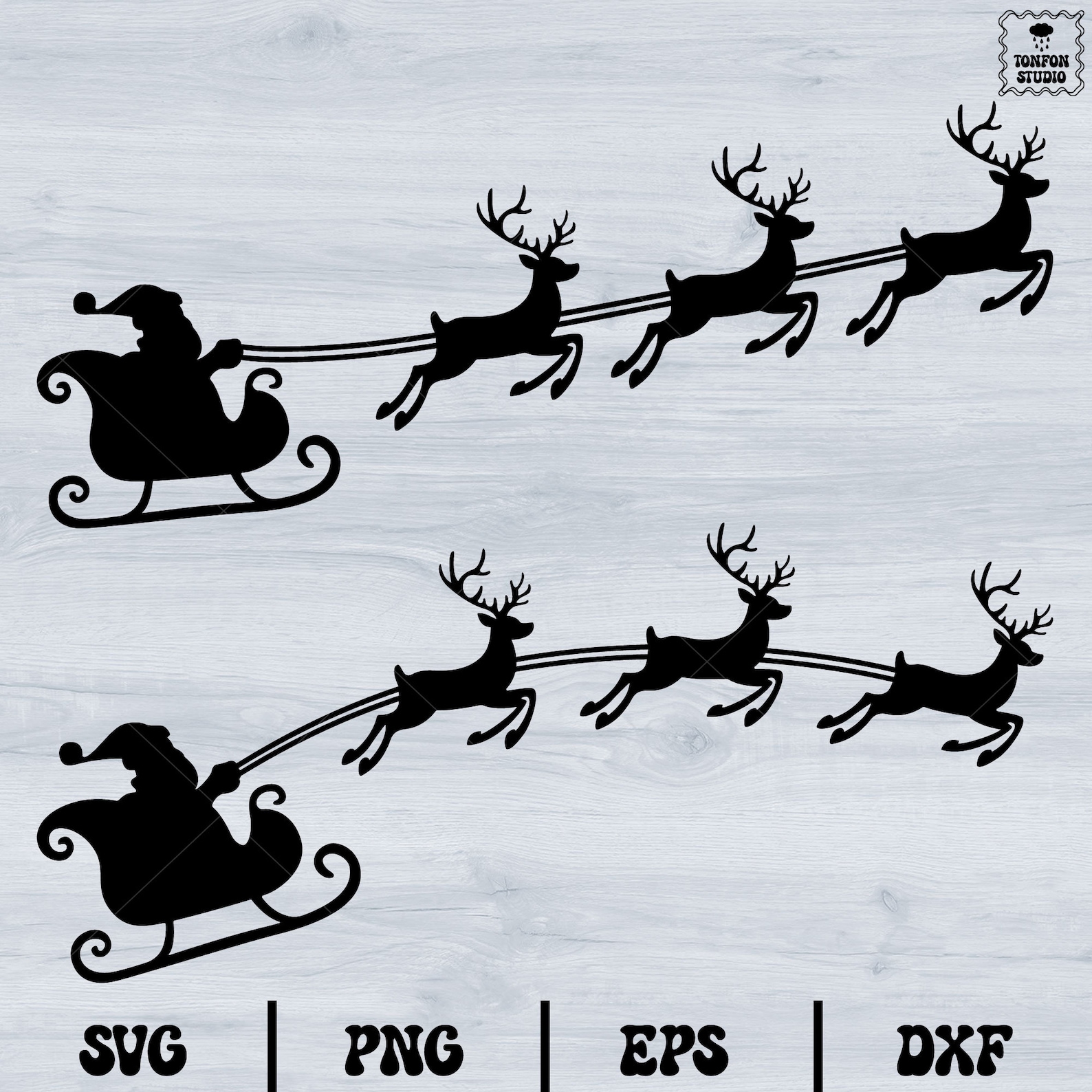 Santa's Sleigh Svg, Christmas Svg, Santa Claus Silhouette Svg - Etsy