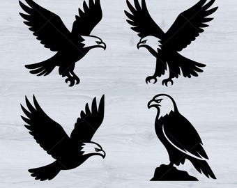 Eagle Silhouette SVG Bundle | Bald Eagle Clipart |  Silhouette | Instant Digital Download