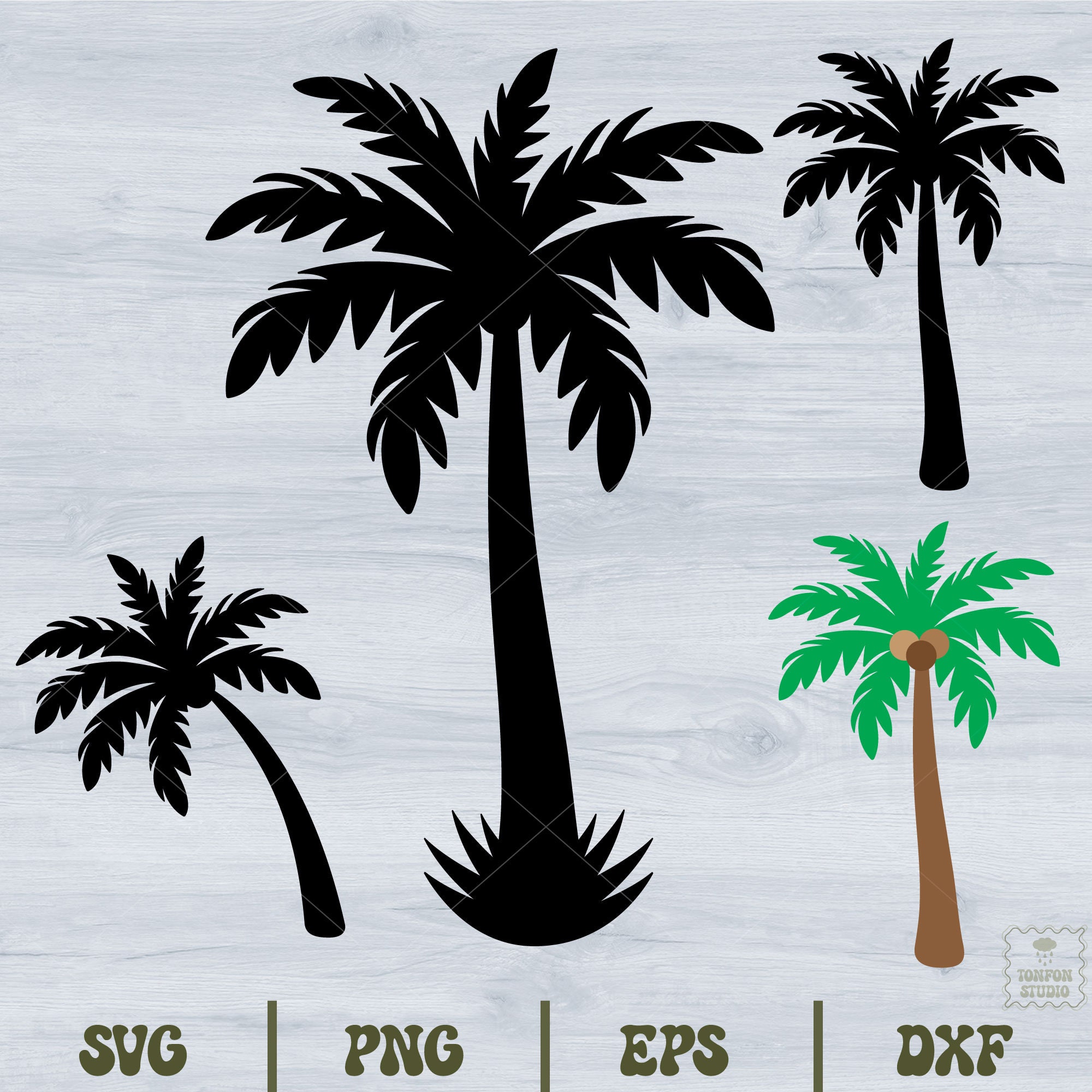 Palm Tree Svg, Palm Tree Silhouette Svg, Bundle Palm Tree Svg, Palm ...