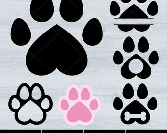 Paw Print Dog Svg, Black Silhouette of a Paw Svg