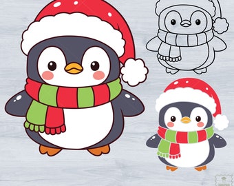 Christmas penguins, Penguin Svg, Cute Penguin Svg, Kids Cut Files, Boy Girl Penguin Svg