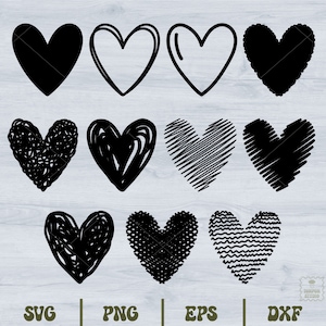 Heart Svg Bundle, Heart Svg, Hand Drawn Heart Svg, Doodle Heart Svg, Sketch Heart Svg, Love Svg, Valentine Svg