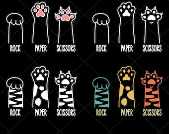 Funny Cat, Cat Paw Svg, Rock Paper Scissors Svg, Gift For Cat Lovers