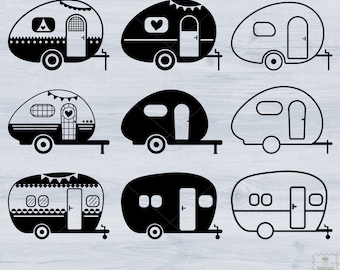 Bundle Caravan Svg, Happy Camper Svg, Camper Svg, Car Svg, Camping Svg, Camper car