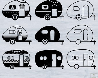 Bundle Caravan Svg, Happy Camper Svg, Camper Svg, Car Svg, Camping Svg, Camper car