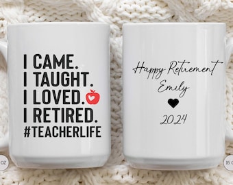 Personalized Teacher Retirement Mug: Funny Gift for Educators