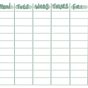 Minimalist Green Weekly Planner Printable PDF