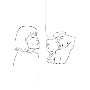 illustration, love, one line drawing, line drawing,