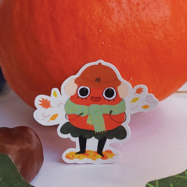 Autocollant fraise d'automne / Sticker mignon fraise