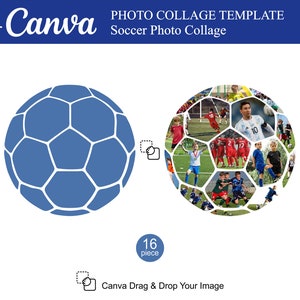 Fußball Fotocollage 16 teiliger innen Fotocollage Canva Sport Collage Foto Fußball Collage Vorlage