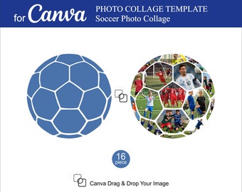 Soccer Photo Collage 16 Pcs inside Photo Collage Canva Sport Collage Photo Soccer Collage Template