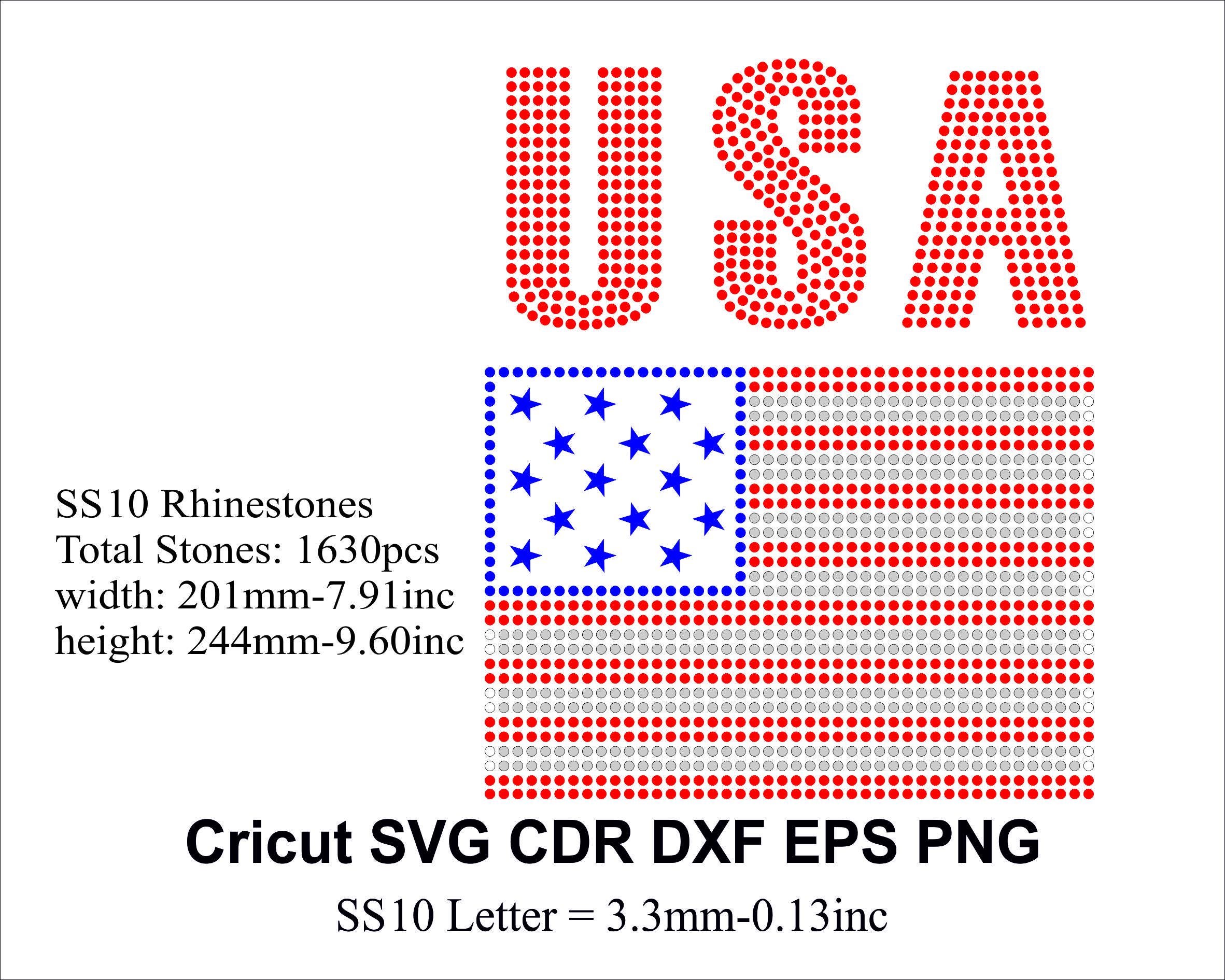 Rhinestone Usa Flag Design Rhinestones Template Flag Design SS10 Size ...