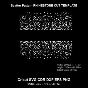Scatter Rhinestone Template SS10 size Monogram Scatter Design Rhinestone Svg for Cricut Svg Dxf Eps Cdr Ai