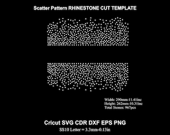 Scatter Rhinestone Template SS10 size Monogram Scatter Design Rhinestone Svg for Cricut Svg Dxf Eps Cdr Ai