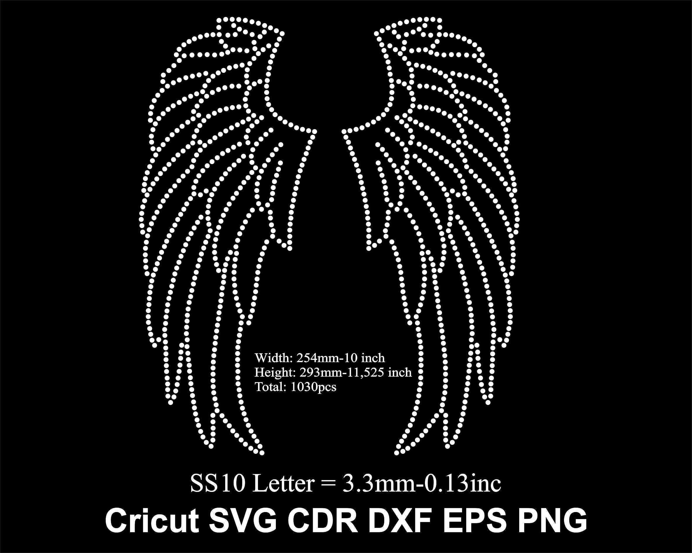 専用ページ3 Angel Wings Rhinestone Template SS10 Size Angel Design Rhinestone
